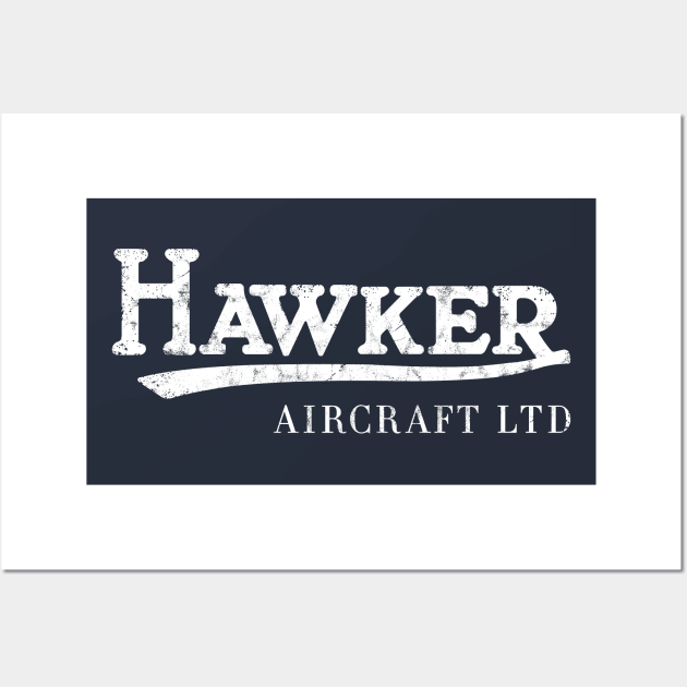 Hawker Aircraft Vintage Logo Wall Art by 909 Apparel